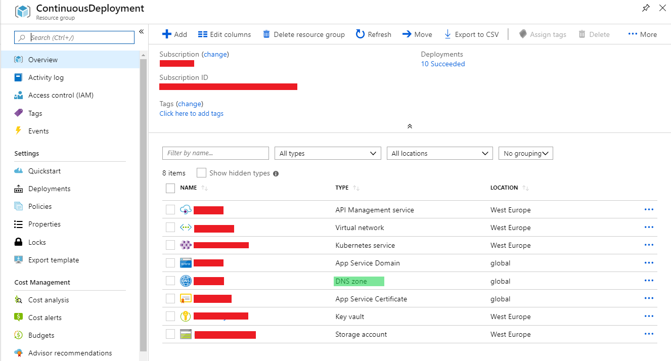 Create DNS zone